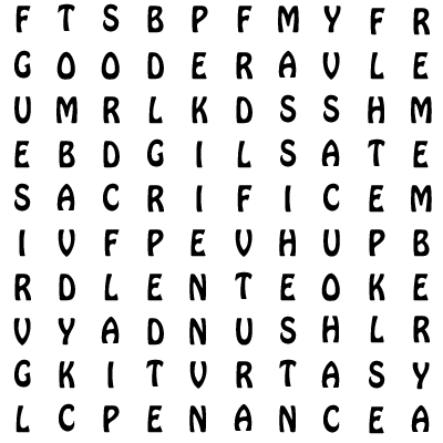 Sunday Crossword on Can You Find These Words About Lent And Easter